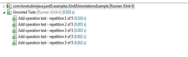 JUnit 5 Repeated Test Display Names