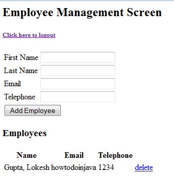 Edit employee screen on successful authentication employee-management-screen-3868244