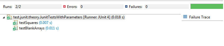 Junit Theory Example Output