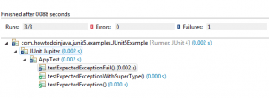 JUnit 5 Expected Exception Tests