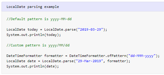 Java String to LocalDate Example