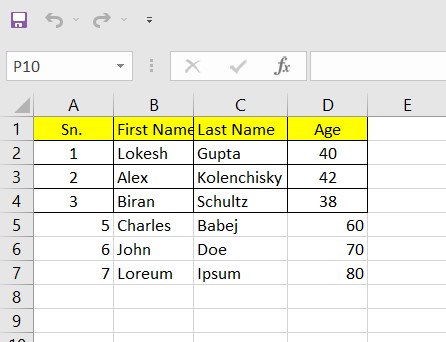 Insert a Row in Excel Using Apache POI